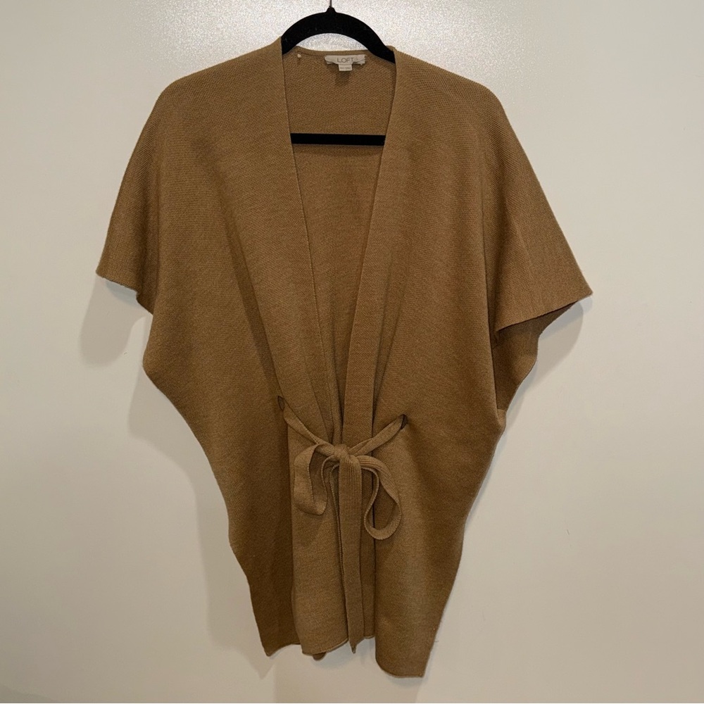 LOFT Open Front Cardigan with Tie